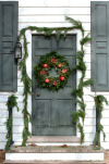 Country door Christmas wreath