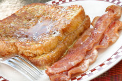 Christmas Morning French Toast - served with bacon!